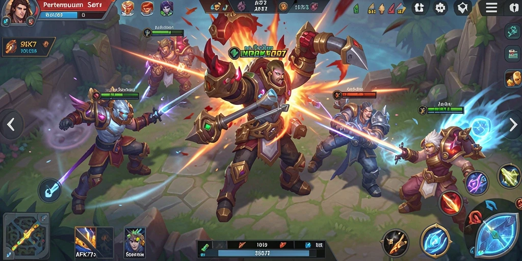 Tampilan gameplay seru dengan karakter dan pertempuran yang mendebarkan.