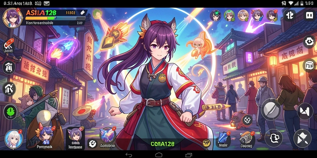 Screenshot gameplay Anime menampilkan aksi seru dalam ASIA128.