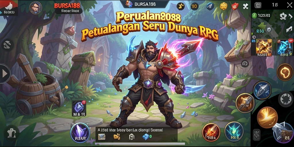 Screenshot gameplay BURSA188 dengan aksi pertarungan RPG yang mendebarkan.