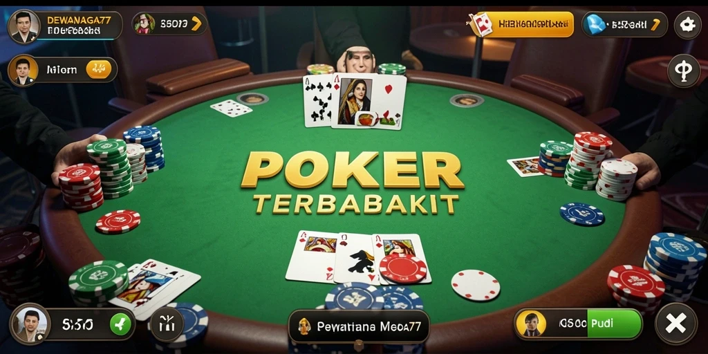 Tampilan gameplay DEWANAGA77 yang menampilkan suasana Poker yang menarik.