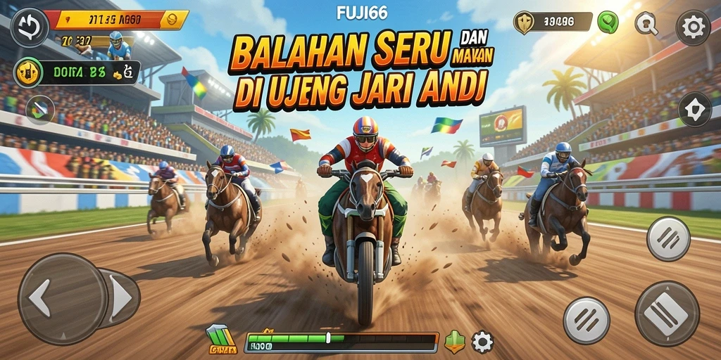 Tampilan gameplay FUJI66 yang menegangkan dan penuh aksi balapan.