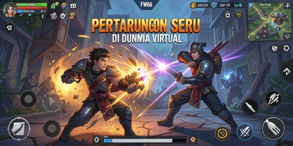 Tangkapan layar dari gameplay seru FW66 dengan pertarungan intens.
