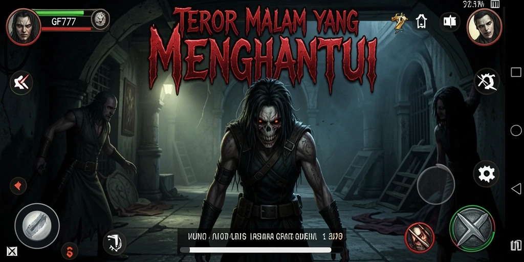 Tangkapan layar gameplay GF777 menunjukkan suasana mencekam dan menegangkan.