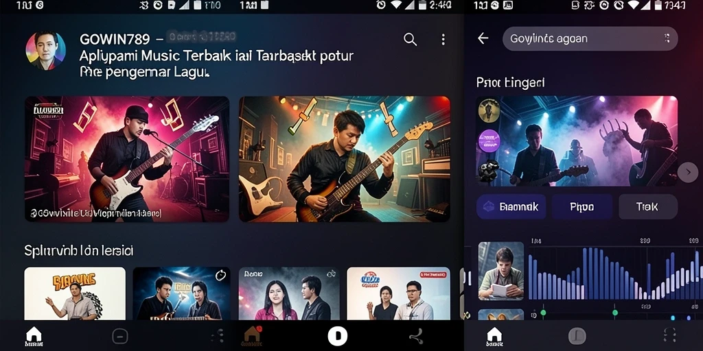 Screenshot GOWIN789 menampilkan antarmuka pengguna yang menarik saat mendengarkan musik.