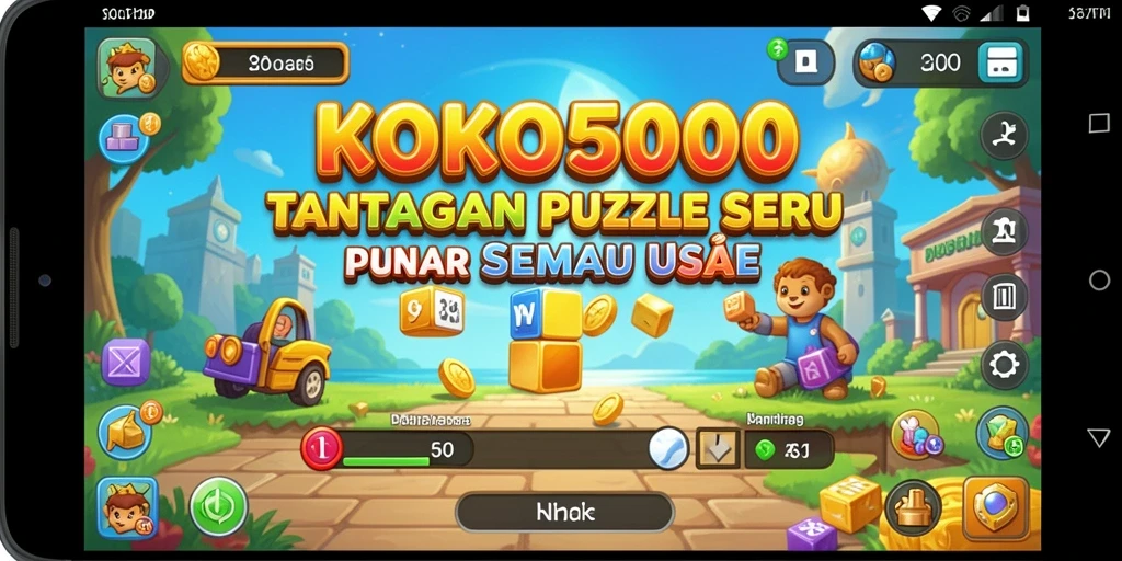 Tampilan gameplay KOKO5000 yang penuh warna dan menantang.