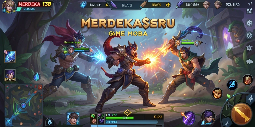 Tangkapan layar <strong>MERDEKA138</strong> menampilkan pertempuran seru dan karakter yang beragam.