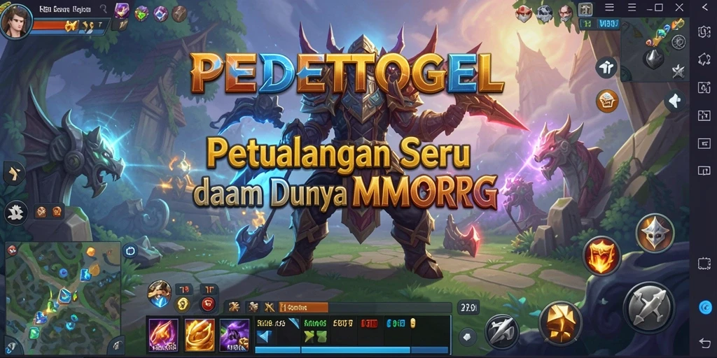 Screenshot gameplay PEDETOGEL menampilkan petualangan di dunia MMORPG yang epik.