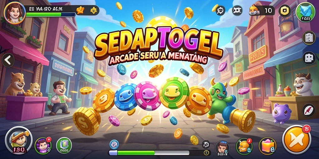 Menampilkan gameplay seru dari SEDAPTOGEL dalam suasana arcade.