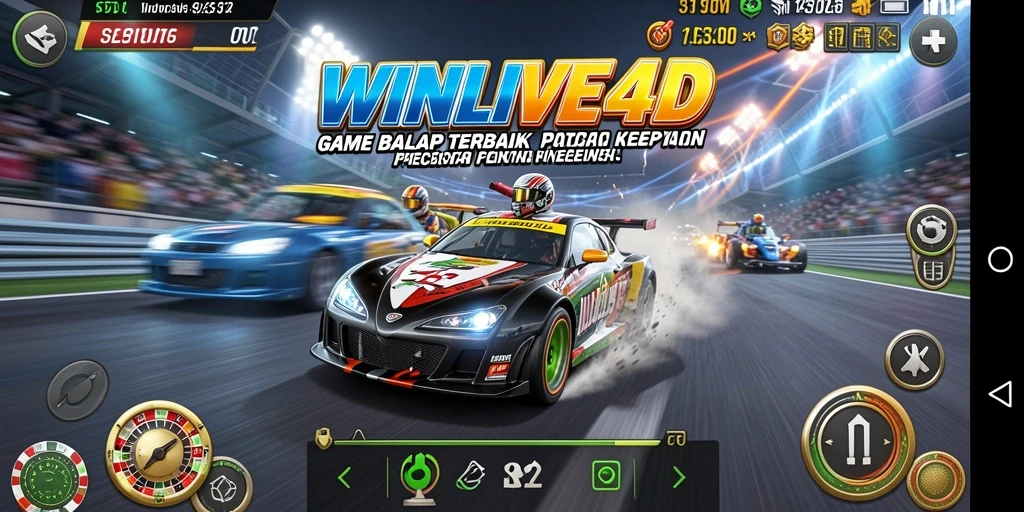 Tampilan thrilling dalam gameplay balap di WINLIVE4D.